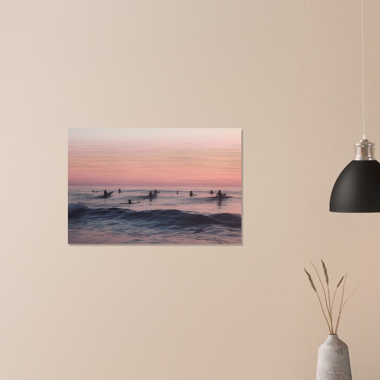 Dusk on the Swells - Serenade of the Surfers - Nature Art-print-on-aluminum