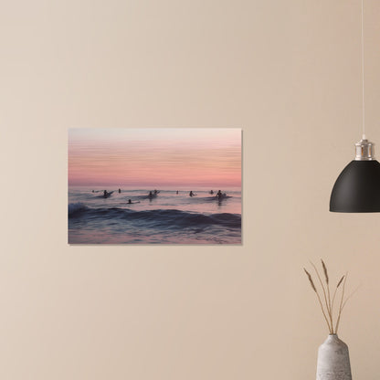 Dusk on the Swells - Serenade of the Surfers - Nature Art-print-on-aluminum