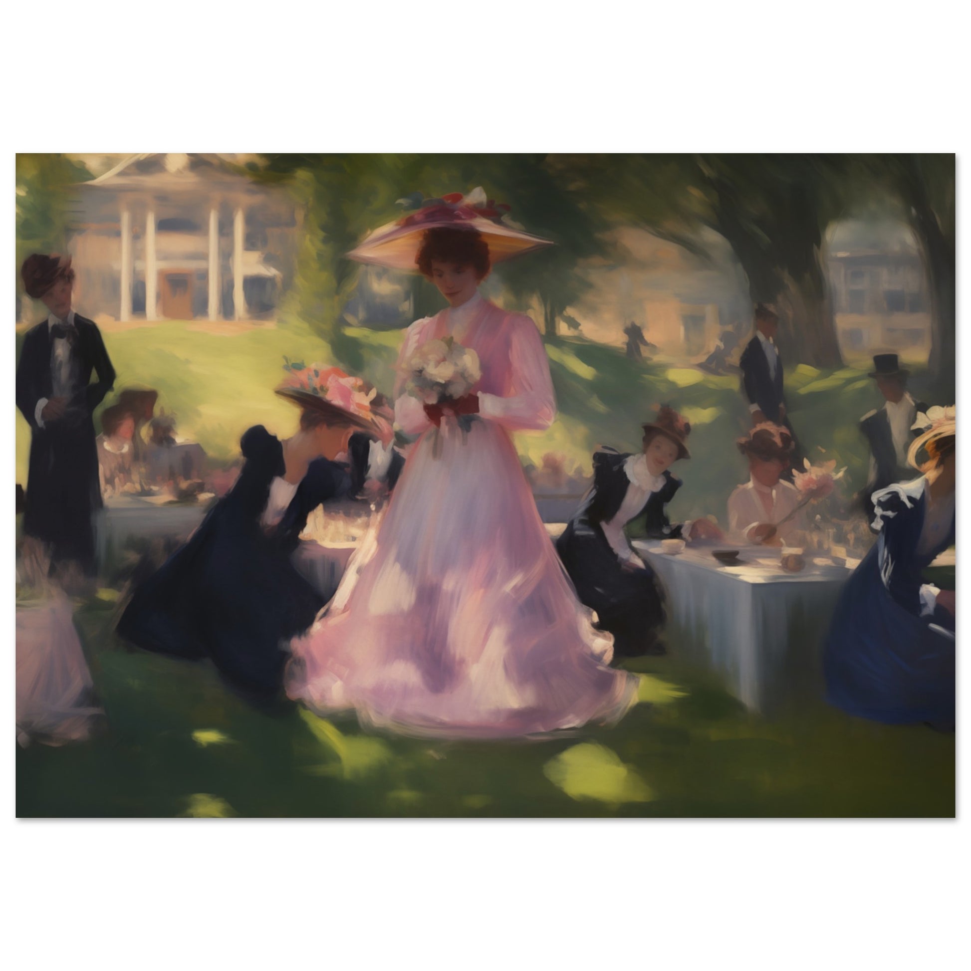 Garden Gala - Elegance Under the Elms - Classic Art-poster