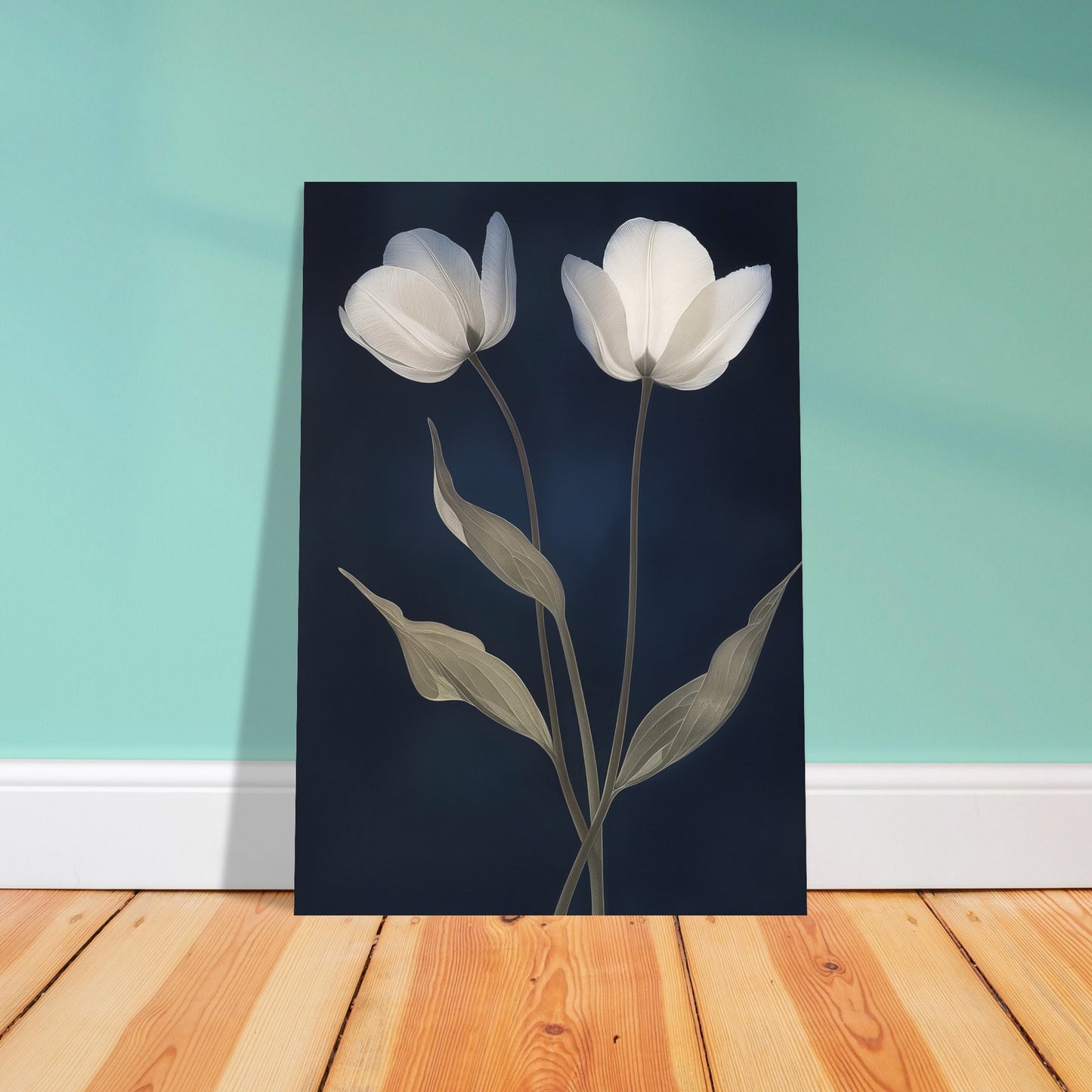 Midnight Blooms - Floral Art-poster