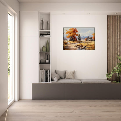 Autumn's Homestead - The Warmth of Seasons - Landscape Art-print-in-aluminum-frame