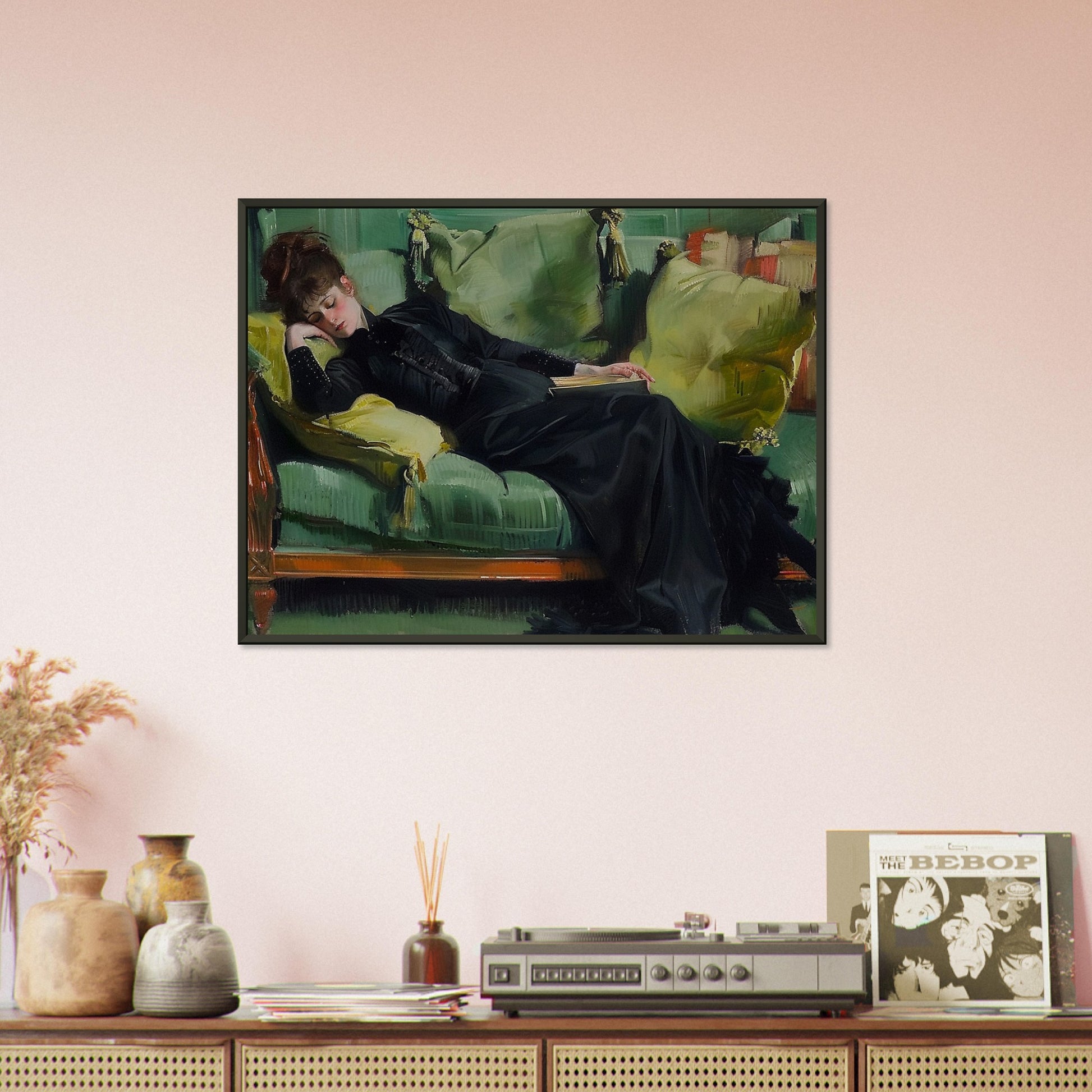 Repose in Reverie - A Moment Suspended in Time - Classic Art-print-in-aluminum-frame