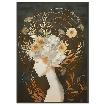 Golden Reverie - Fantasy Art-print-in-aluminum-frame