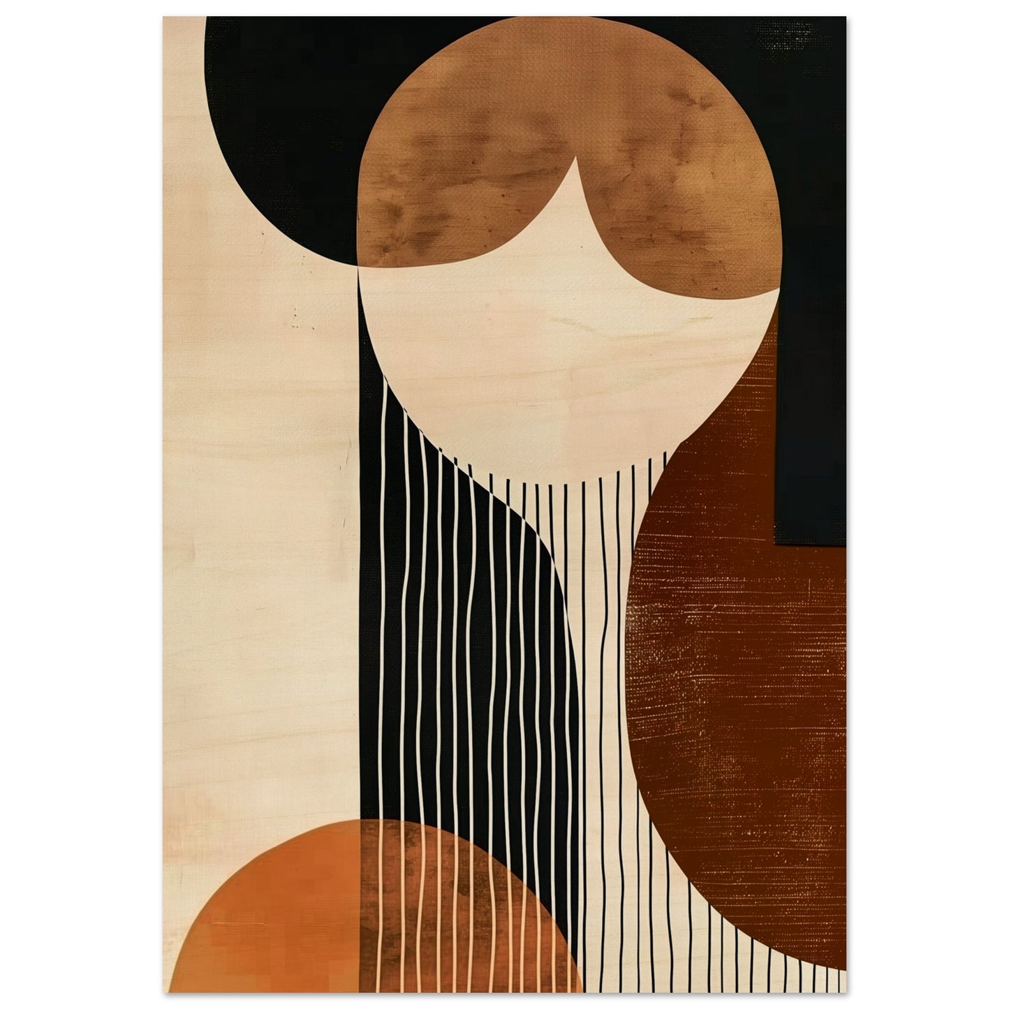 Harmonic Contrasts - The Elegance of Simplicity - Abstract wall art-print-on-wood