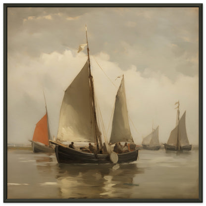 Regatta at Dawn - A Seafarer’s Ballet - Classic Art-print-in-aluminum-frame