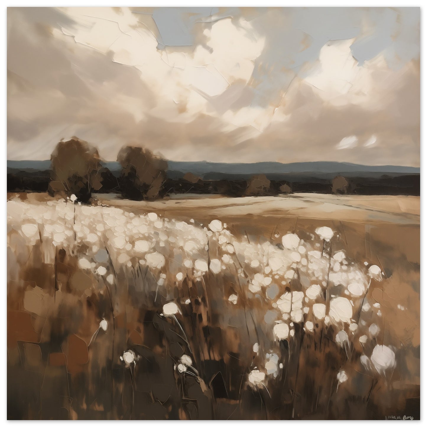 Whispering Fields - Dusks Gentle Embrace - Landscape Art-print-on-foam-board