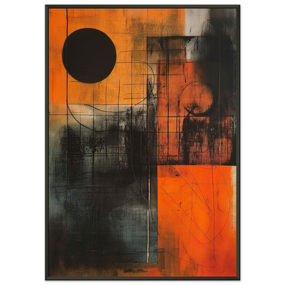 Eclipse in Abstraction - Abstract wall art-print-in-aluminum-frame