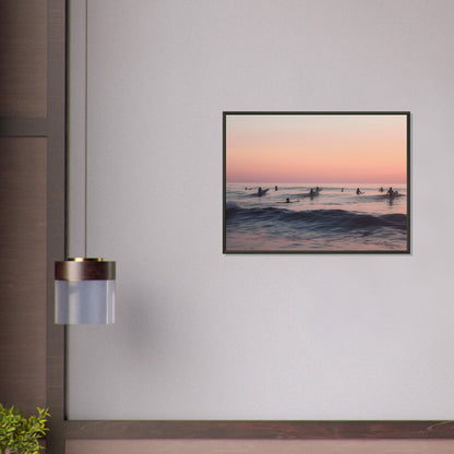 Dusk on the Swells - Serenade of the Surfers - Nature Art-print-in-aluminum-frame