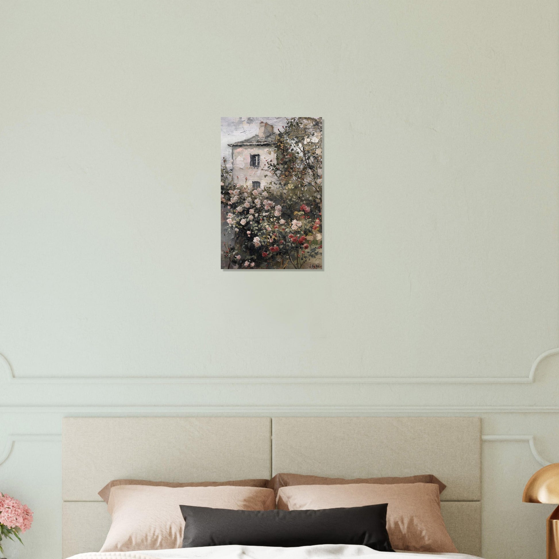 Blossoming Seclusion - The Rose Garden's Secret - Floral Art-print-on-aluminum