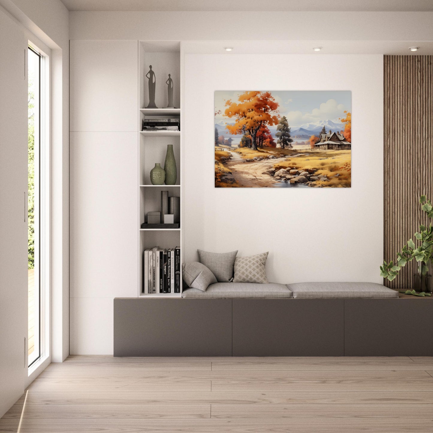 Autumn's Homestead - The Warmth of Seasons - Landscape Art-poster