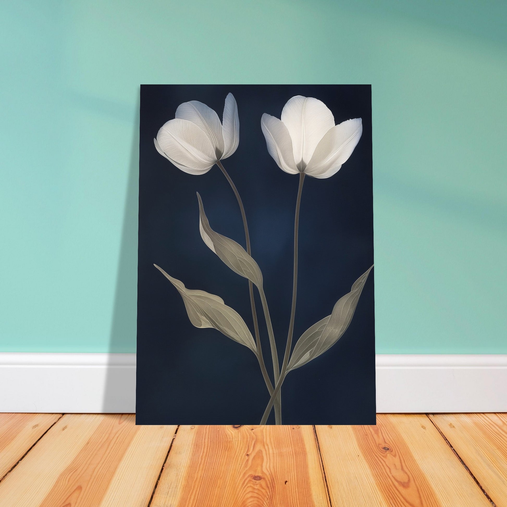 Midnight Blooms - Floral Art-poster