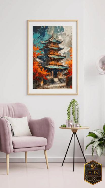 Autumn Monastery - Abstract Print Art