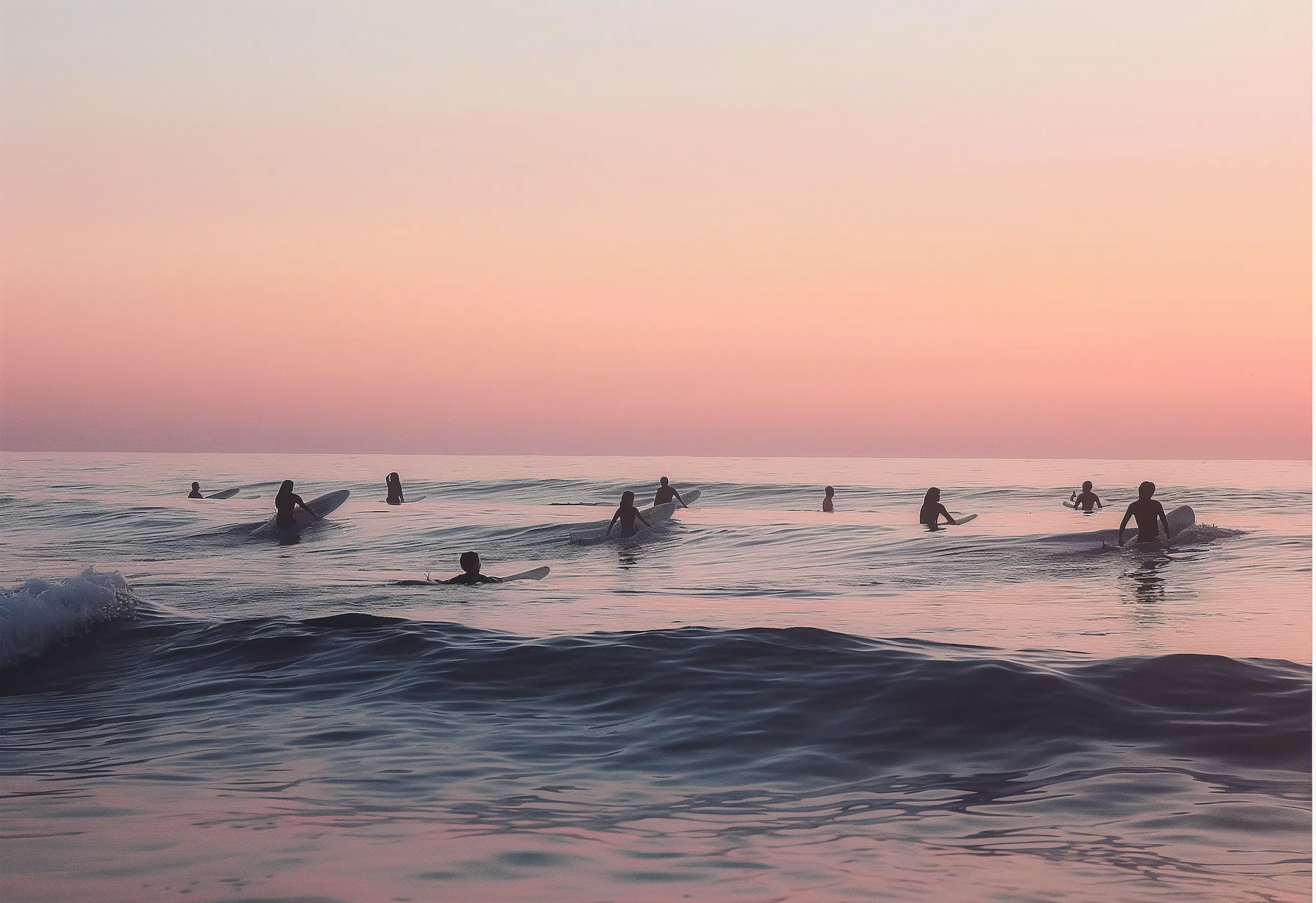 Dusk on the Swells - Serenade of the Surfers - Nature Art-print-art