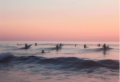 Dusk on the Swells - Serenade of the Surfers - Nature Art-print-art