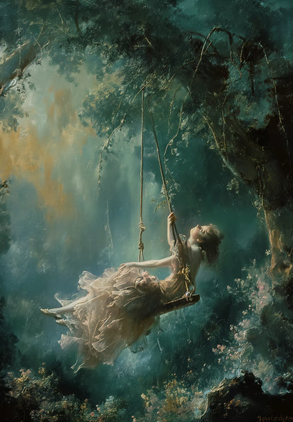 Ethereal Swing - Whispers of Dreams - Classic Art-print-art