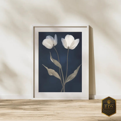 Midnight Blooms - Floral Print Art