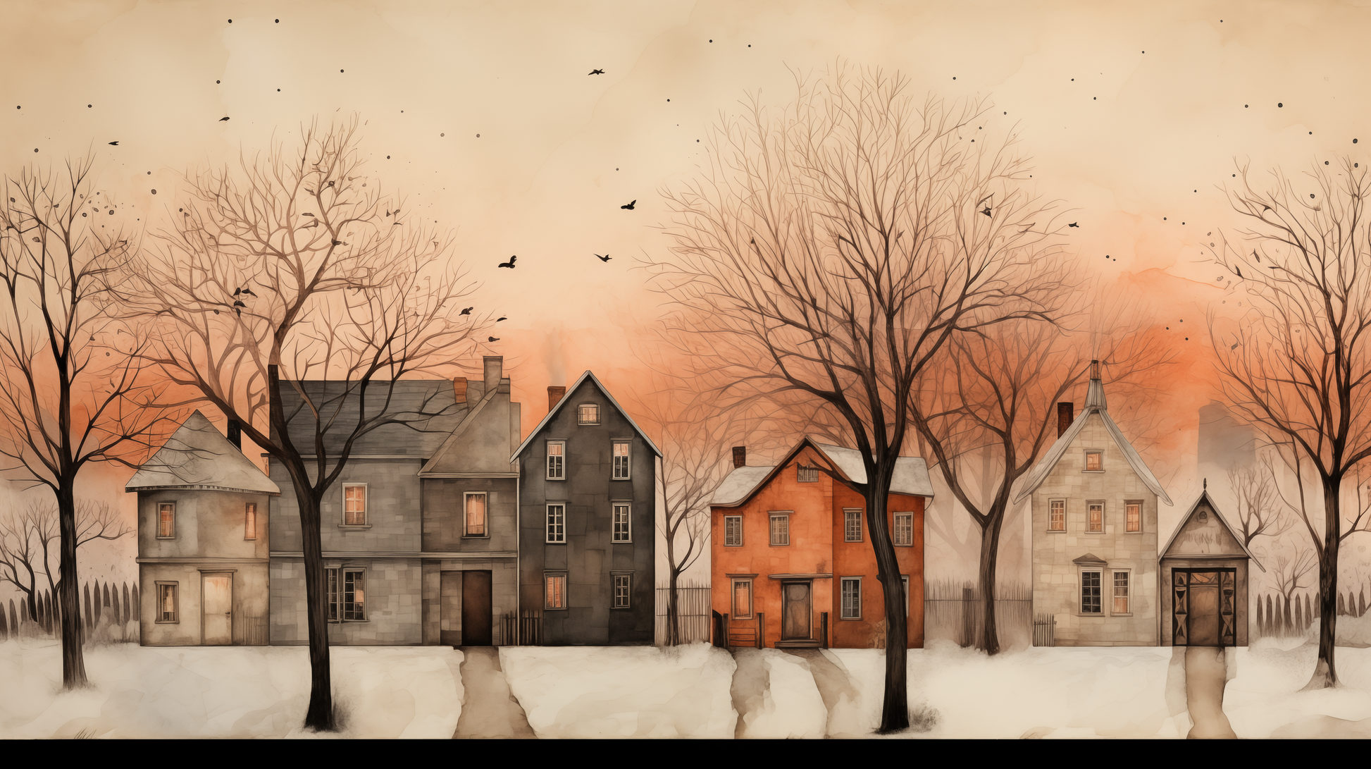 Twilight Repose - Winter in Watercolor - Nature Art-print-art