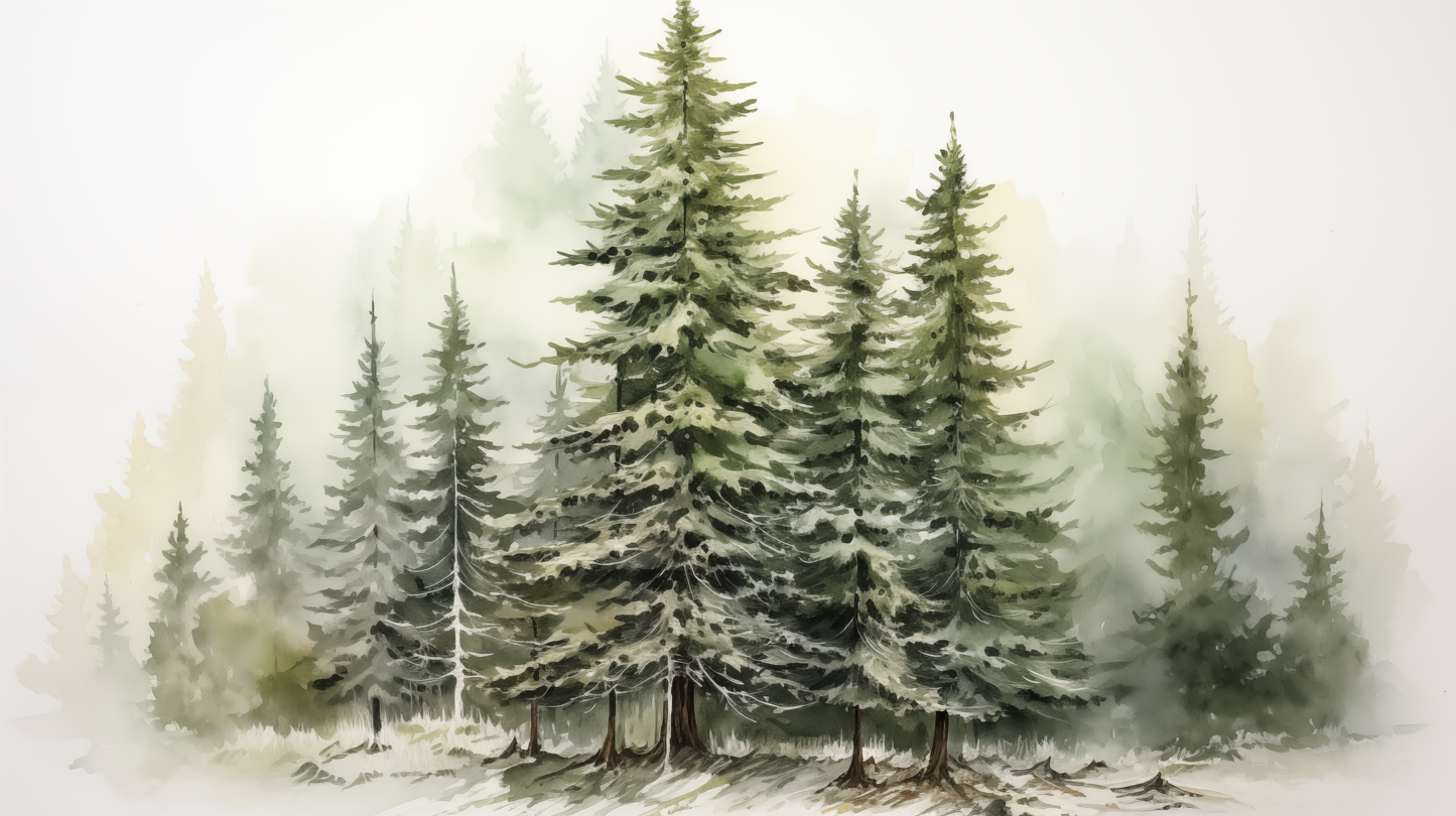 Verdant Veil - The Winter's Slumber - Landscape Art-print-art