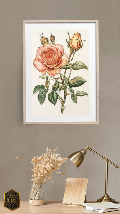 Vintage Blossom Elegance - Floral Print Art