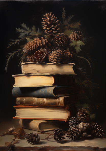 Whispers of the Woodland Library - Still Life Art Pieces-print-art