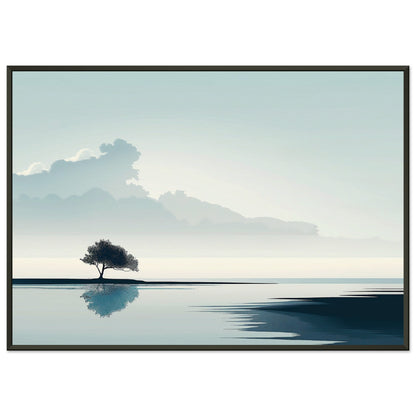 Tranquil Horizons - Landscape Art-print-in-aluminum-frame