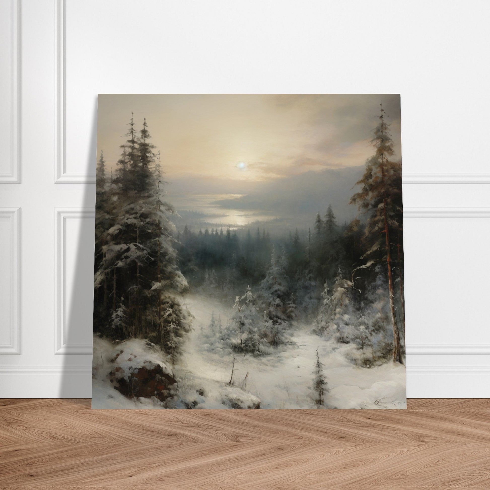 Winter's Hush - Dawn's Luminous Caress - Landscape Art-poster