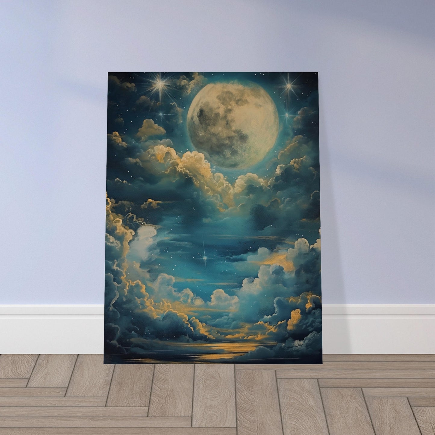 Lunar Sonata - An Evening's Rhapsody in Blue - Fantasy Art-poster