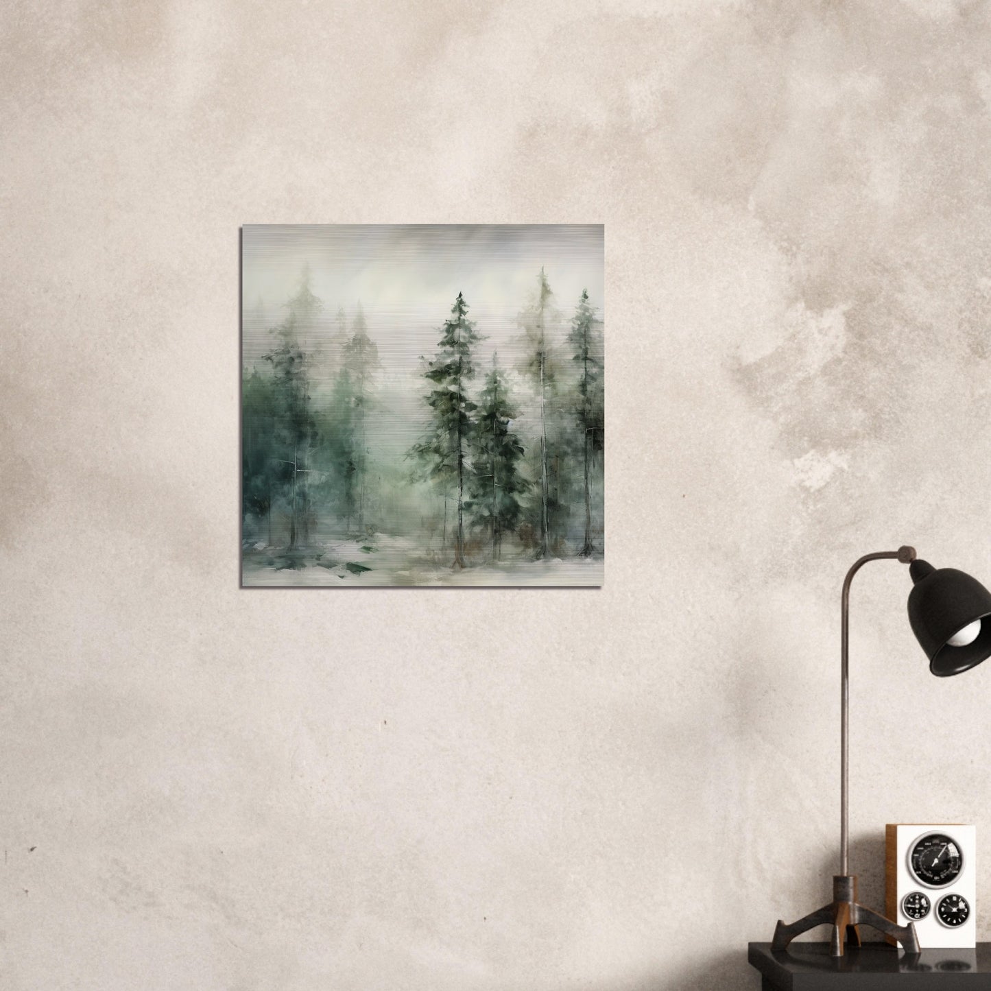 Emerald Enclave - The Forest’s Winter Cloak - Landscape Art-print-on-aluminum