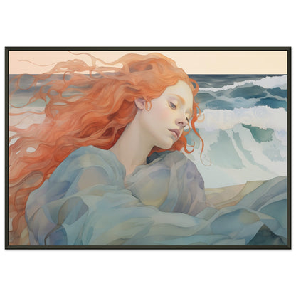 Aegean Whisper - The Melody of the Sea - Fantasy Art-print-in-aluminum-frame