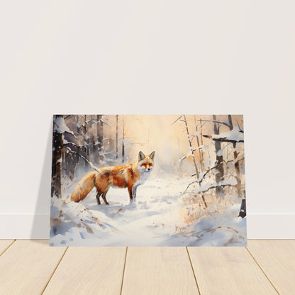 Crimson Sentry - Winter’s Vibrant Whisper - Nature Art-poster