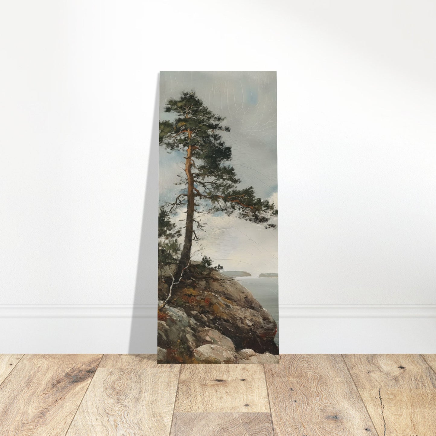 Majestic Solitude - Lone Pine Overlooking the Sea - Nature Art-poster