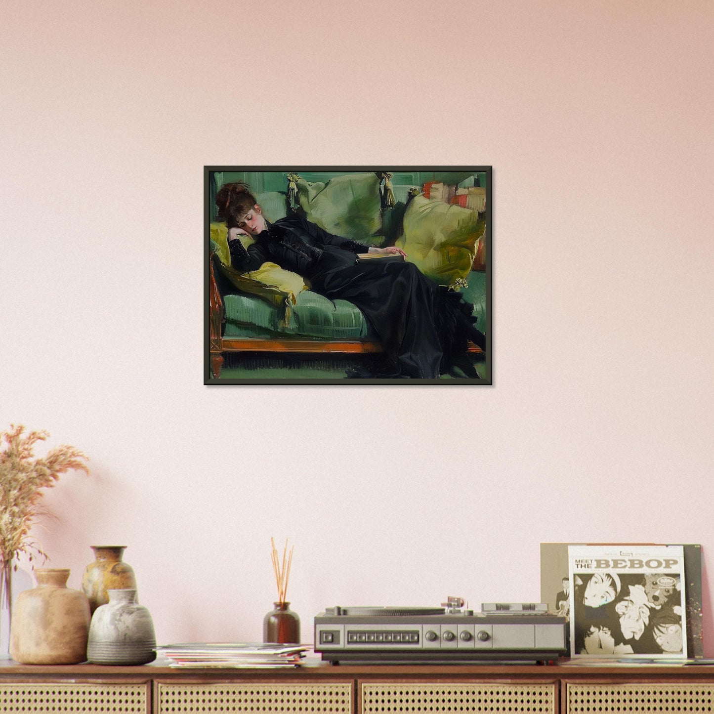 Repose in Reverie - A Moment Suspended in Time - Classic Art-print-in-aluminum-frame