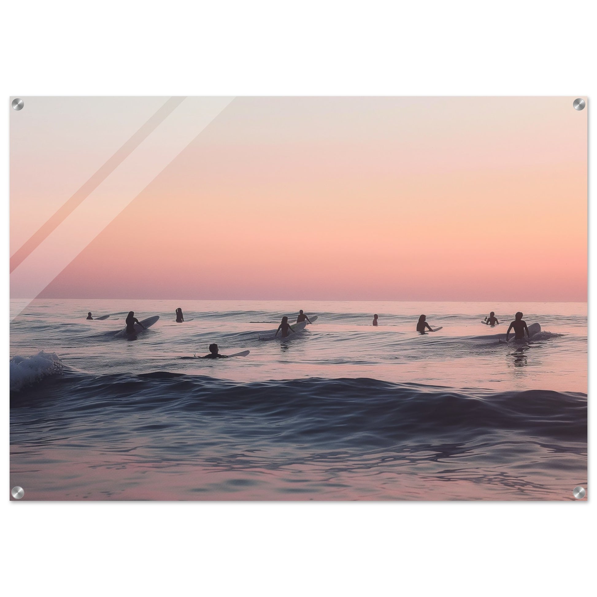 Dusk on the Swells - Serenade of the Surfers - Nature Art-print-on-acrylic