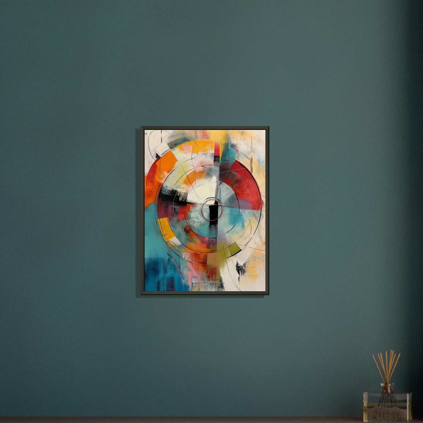 Chromatic Pulse - Modern Abstract Art-print-in-aluminum-frame