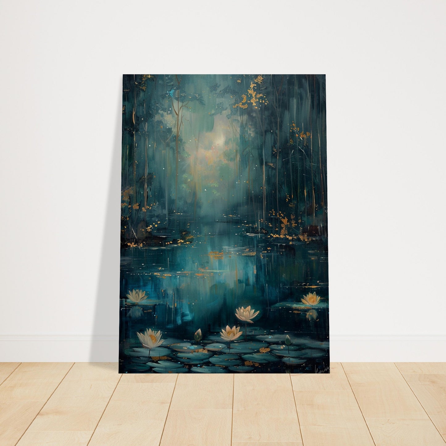 Tranquil Pond - A Serene Water Lily Dreamscape - Fantasy Art-poster