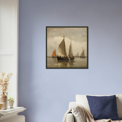 Regatta at Dawn - A Seafarer’s Ballet - Classic Art-print-in-aluminum-frame