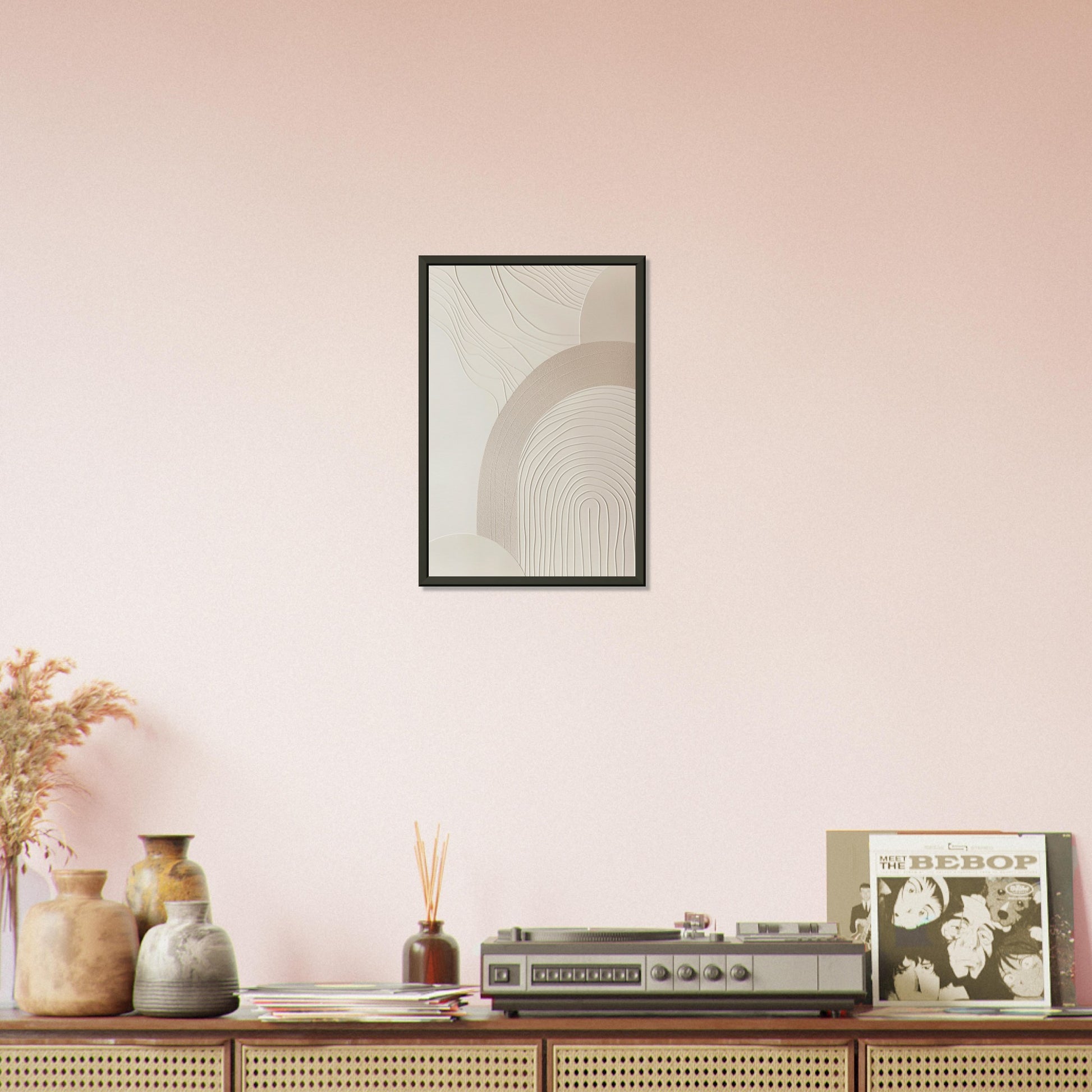 Harmonious Crescents - Abstract wall art-print-in-aluminum-frame