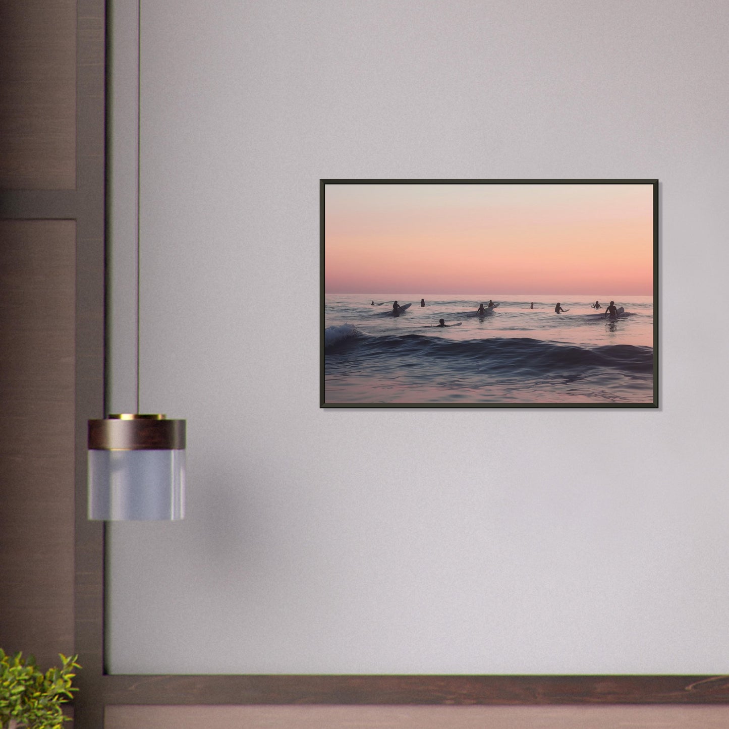 Dusk on the Swells - Serenade of the Surfers - Nature Art-print-in-aluminum-frame