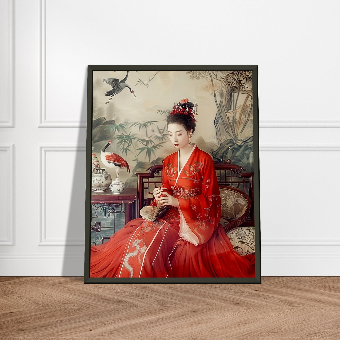 Crimson Solitude - Classic Art-print-in-aluminum-frame