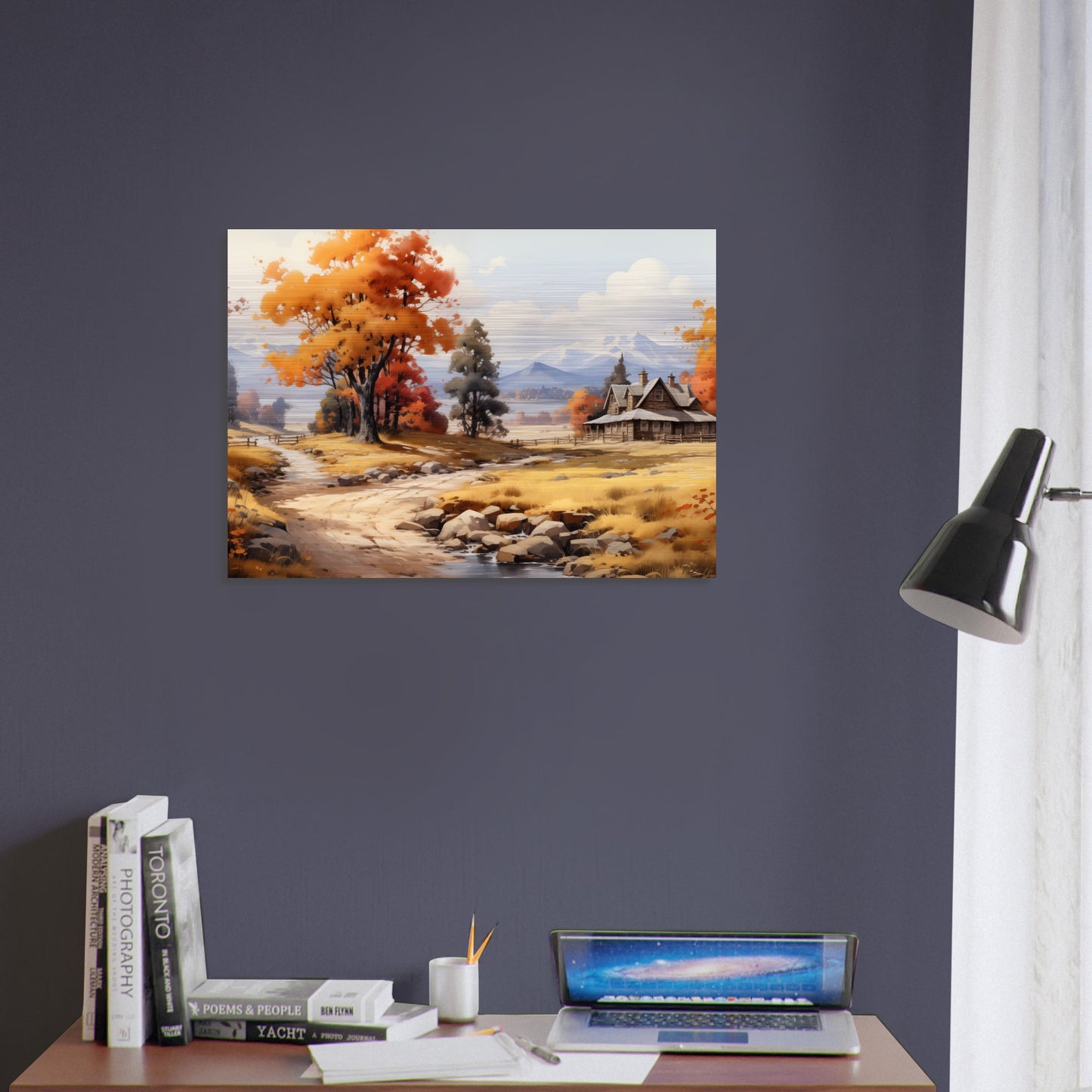 Autumn's Homestead - The Warmth of Seasons - Landscape Art-print-on-aluminum