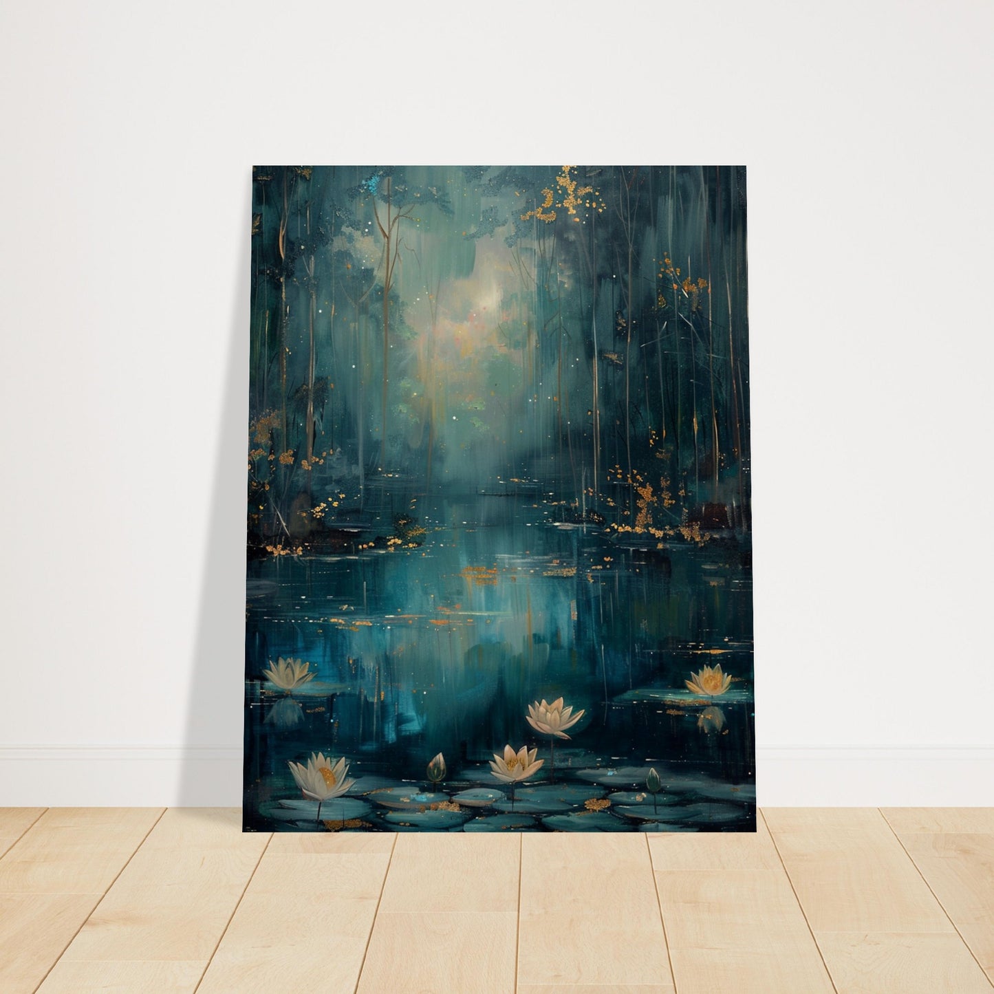 Tranquil Pond - A Serene Water Lily Dreamscape - Fantasy Art-poster