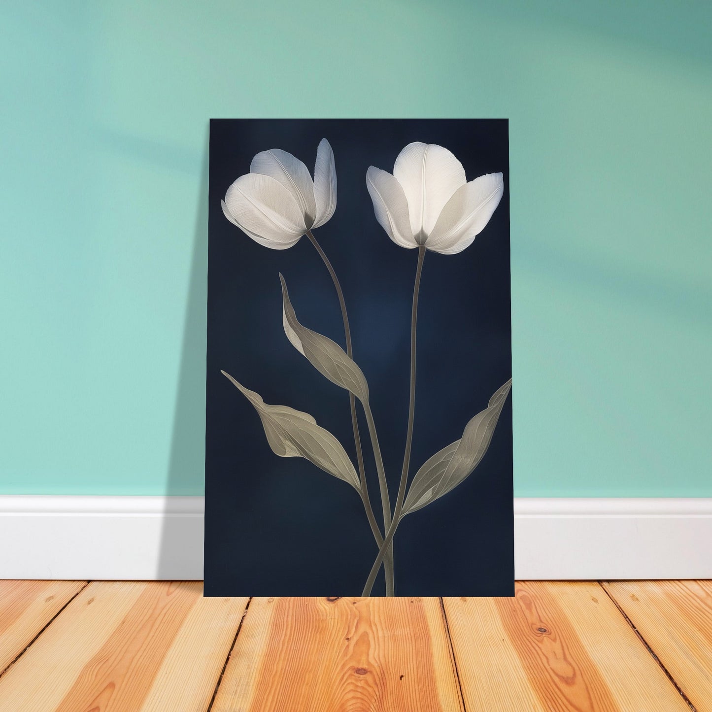 Midnight Blooms - Floral Art-poster