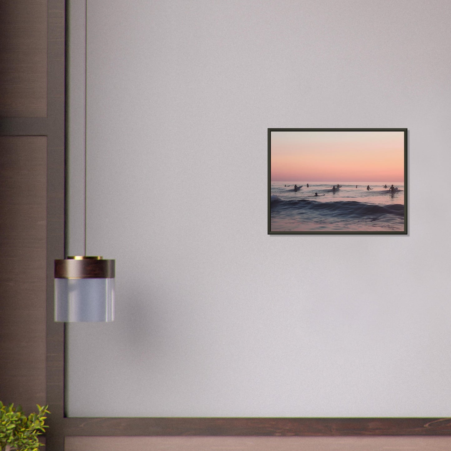 Dusk on the Swells - Serenade of the Surfers - Nature Art-print-in-aluminum-frame