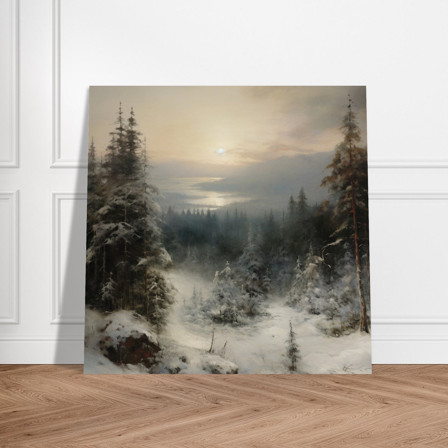 Winter's Hush - Dawn's Luminous Caress - Landscape Art-poster