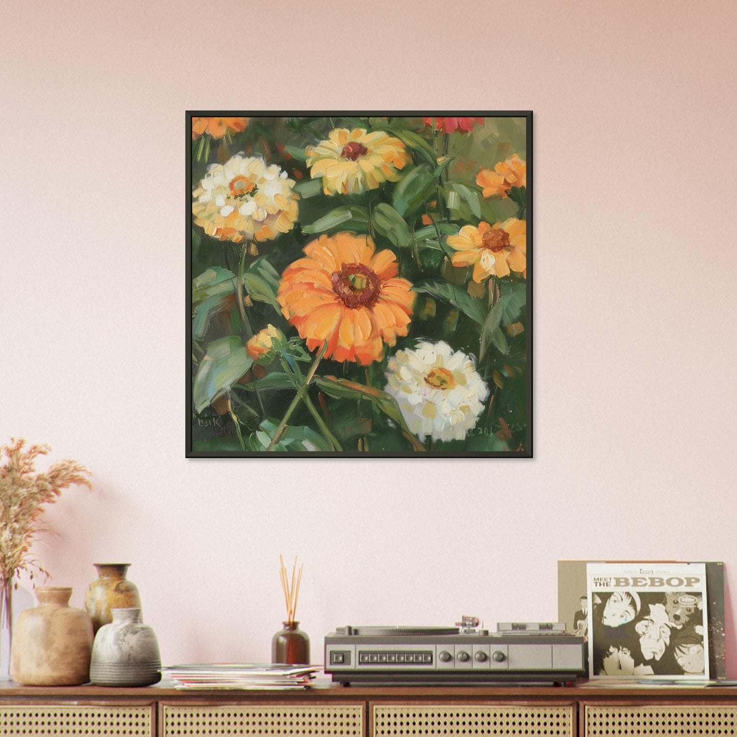 Summer's Vivid Canvas - Nature Art-print-in-aluminum-frame