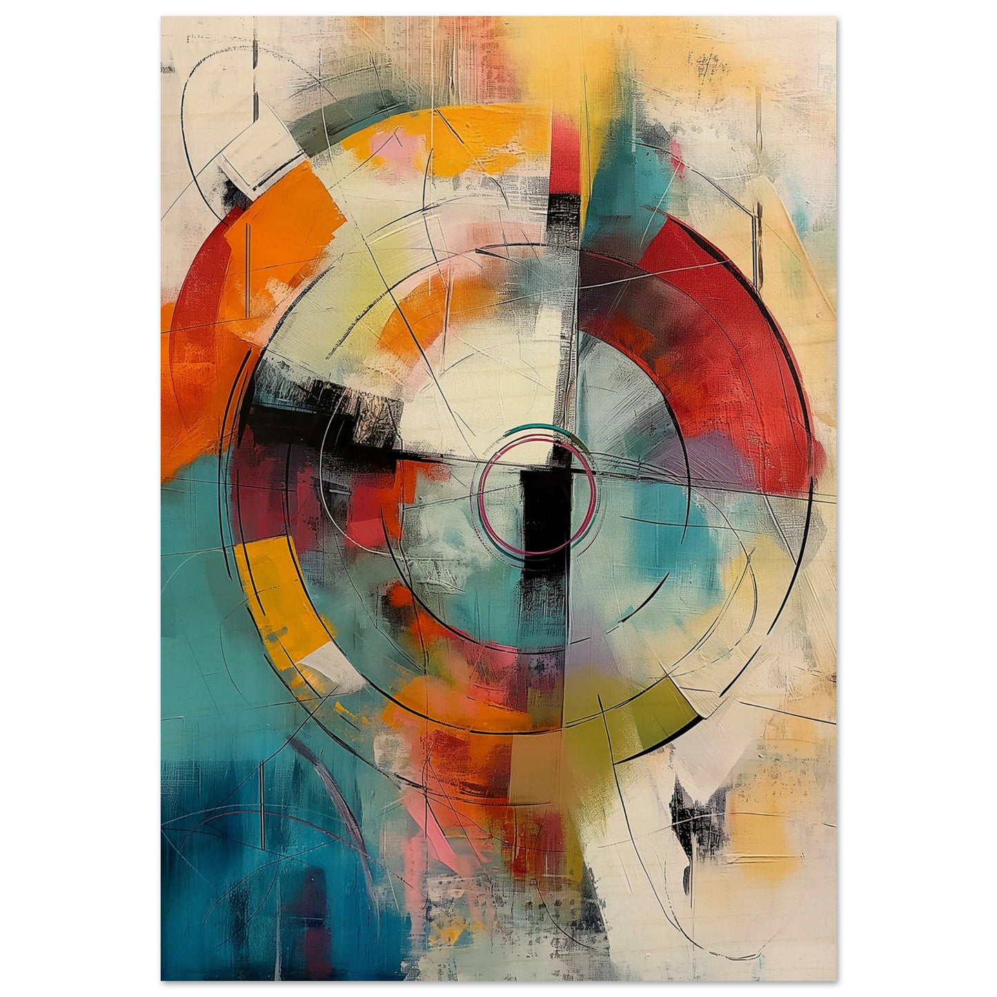 Chromatic Pulse - Modern Abstract Art-print-on-wood