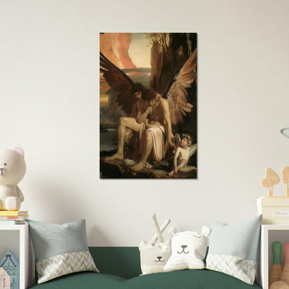 Celestial Aegis - Guardians at Dusk - Classic Art-print-on-foam-board