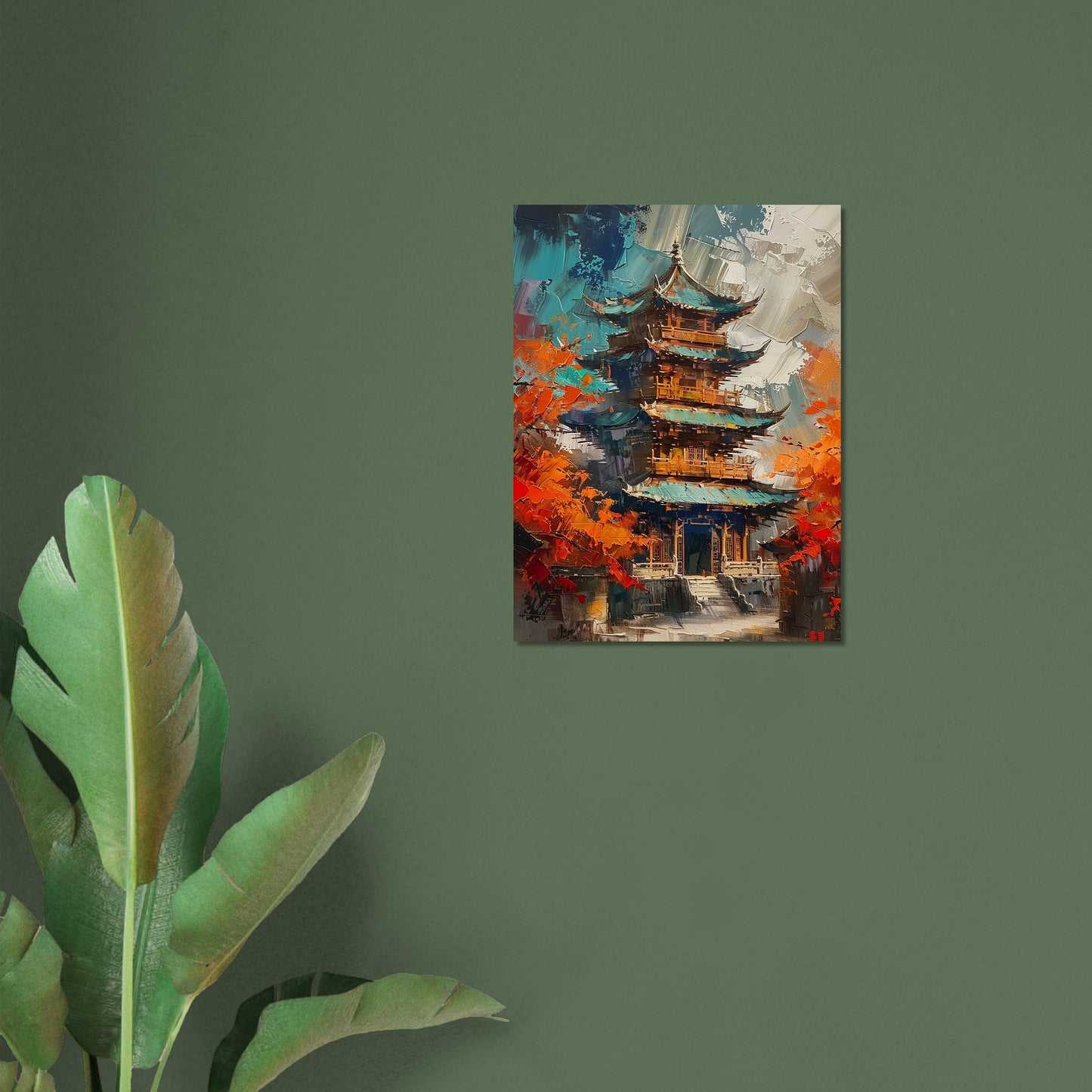 Autumn Monastery - Abstract Wall Art-poster