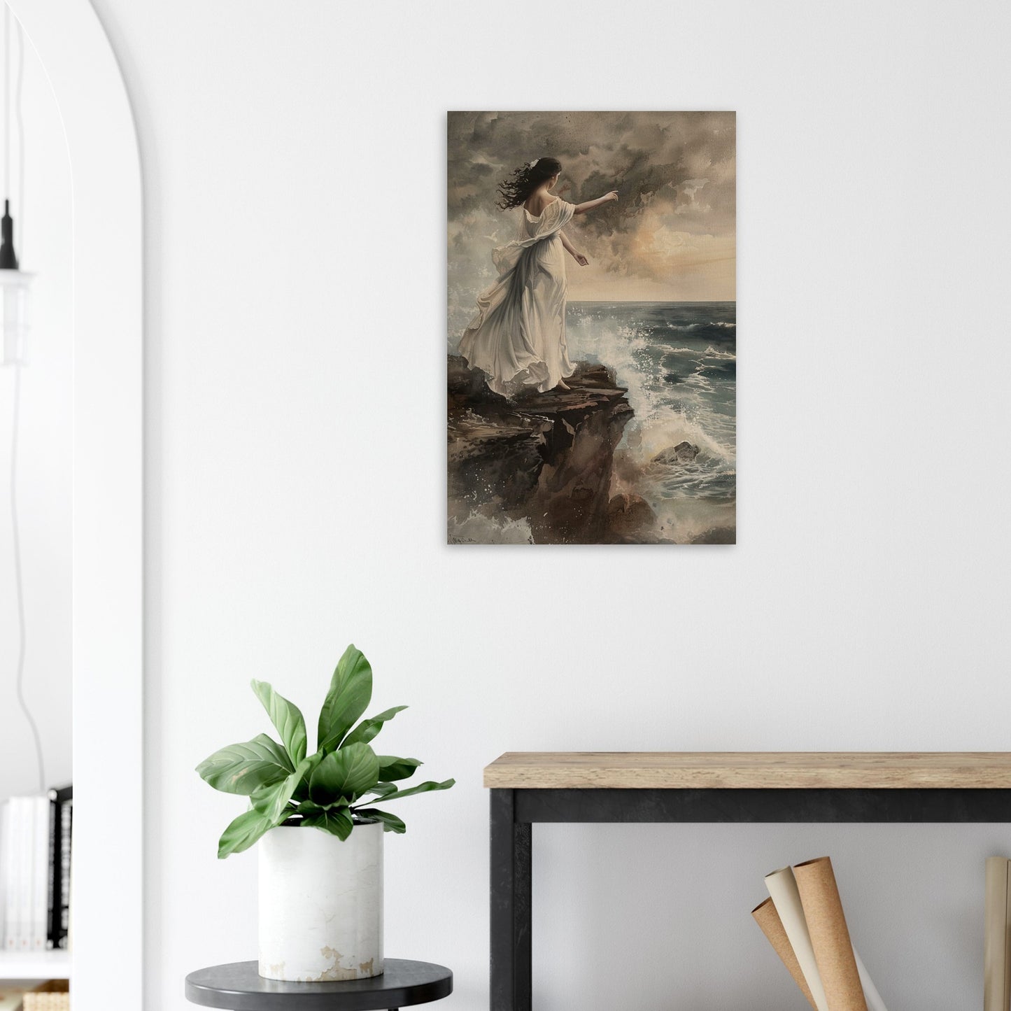 Abyssal Echoes - The Call of the Tides - Classic Art-print-on-wood