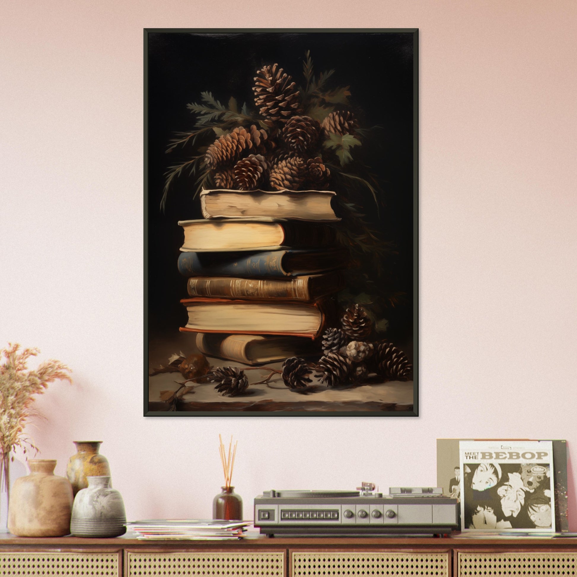 Whispers of the Woodland Library - Still Life Art Pieces-print-in-aluminum-frame